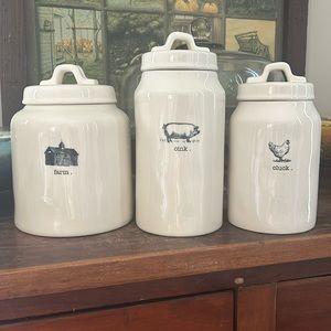 🤩 Set of Rae Dunn Farm life large canisters. New condition! 🤩